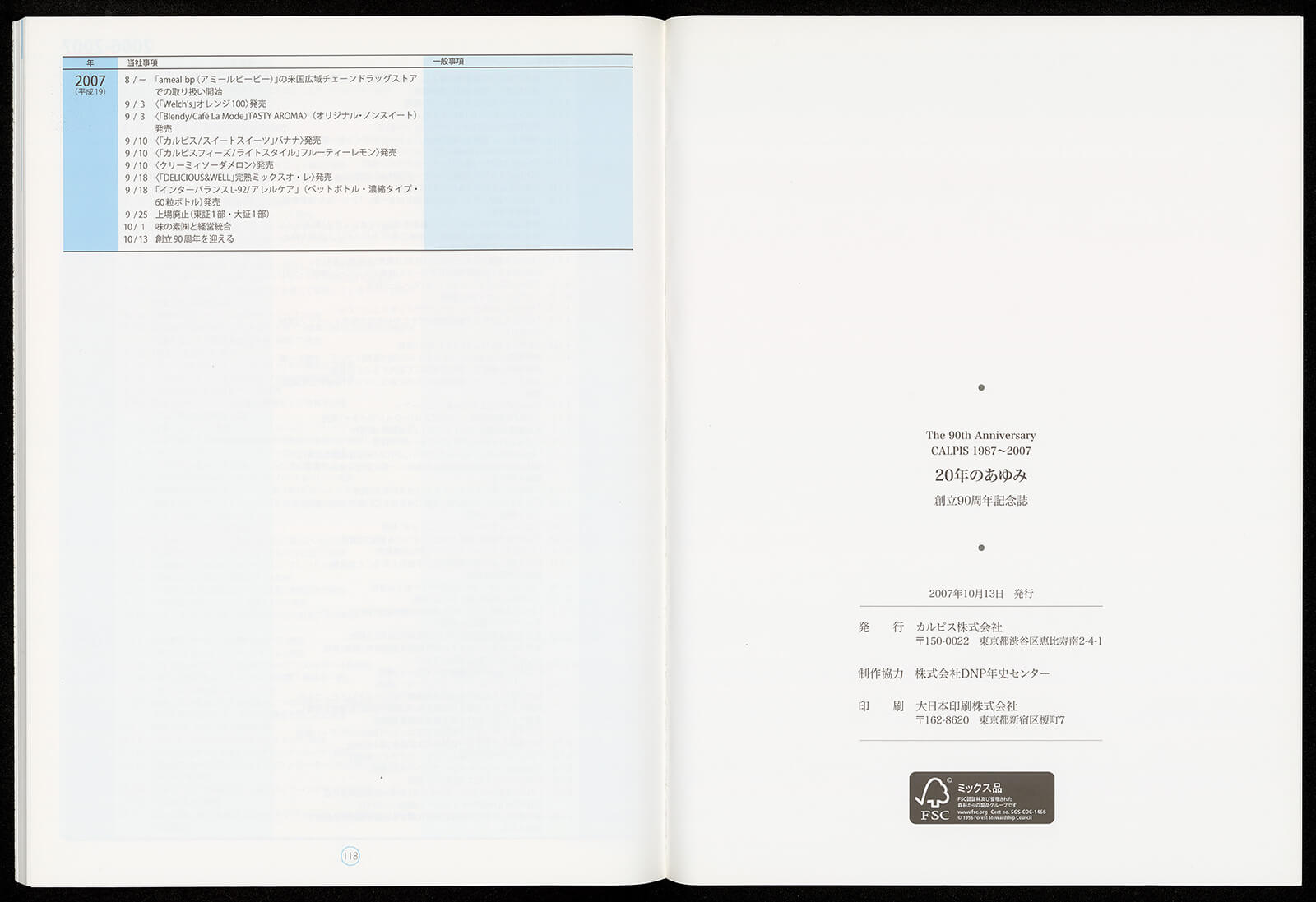 Calpis 1987 07 年のあゆみ 創立90周年記念誌 書籍 論文 その他刊行物 一般社団法人 Jミルク 酪農乳業史デジタルアーカイブ